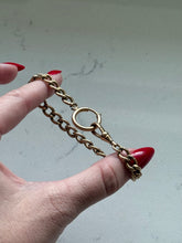 Load image into Gallery viewer, Gold Fill Etched Cuban Curb Link Bracelet w/ Large Spring Ring 7.5”
