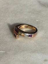 Load image into Gallery viewer, Bypass Multi-Gemstone Gold Vermeil Ring Size 7.25
