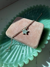 Load image into Gallery viewer, Ball Chain Sterling Silver Star Bracelet 7.5”
