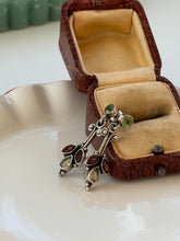 Load image into Gallery viewer, Peridot, Garnet, Citrine Sterling Silver Earrings
