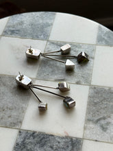 Load image into Gallery viewer, Green Resin Dichroic Glass Sterling Silver Earrings
