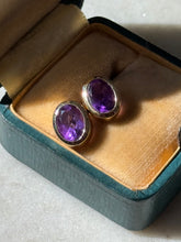 Load image into Gallery viewer, Vintage Amethyst 14k Gold Push Back Earrings
