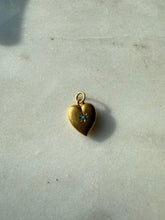 Load image into Gallery viewer, Victorian 14k Yellow Gold Starburst Set Persian Turquoise Heart Charm
