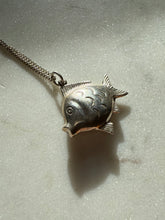 Load image into Gallery viewer, Puffy Fish Sterling Silver Necklace 20”
