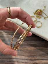 Load image into Gallery viewer, Vintage 14k Yellow Gold Thin Bangle Bracelets Set of 3
