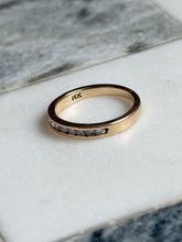 Load image into Gallery viewer, Vintage 14k Gold Diamond Quarter Eternity Band Size 5
