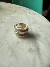 Load image into Gallery viewer, Milor Etched Sterling Silver Hoops

