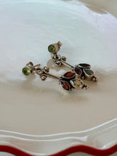 Load image into Gallery viewer, Peridot, Garnet, Citrine Sterling Silver Earrings
