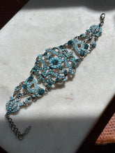 Load image into Gallery viewer, Blue Silver Plated Costume Bracelet 7”-7.75”
