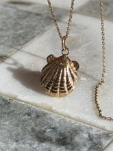 Load image into Gallery viewer, Vintage 14k Gold Dainty Pearl Shell Charm
