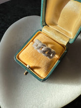 Load image into Gallery viewer, Chain Link Zircon Sterling Silver Ring Size 7.5
