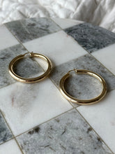 Load image into Gallery viewer, Vintage 10k Yellow Gold Large Tubular Hoop Earrings
