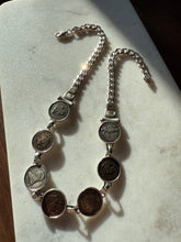 Load image into Gallery viewer, Vintage Sterling Silver Coin Necklace 16”
