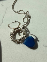 Load image into Gallery viewer, Blue Heart Sterling Silver Locket Necklace 24”
