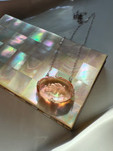 Load image into Gallery viewer, Rose Pink Glass Antique Sterling Necklace 19”
