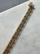 Load image into Gallery viewer, Emerald &amp; Diamond 10k Gold Tennis Bracelet 7”
