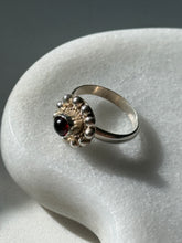Load image into Gallery viewer, Garnet Cabochon Sterling Silver Ring Size 7
