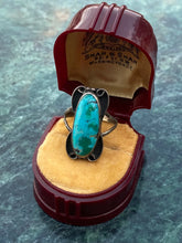 Load image into Gallery viewer, Vintage Turquoise Sterling Silver Ring Size 8
