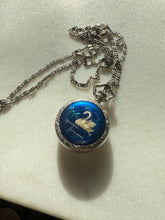 Load image into Gallery viewer, Antique Sterling Silver Enamel Swan Necklace
