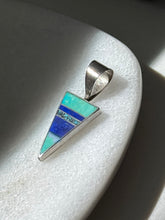 Load image into Gallery viewer, Turquoise Lapis Inlay Sterling Silver Pendant
