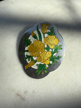 Load image into Gallery viewer, Guilloche Enamel Floral Sterling Silver Brooch

