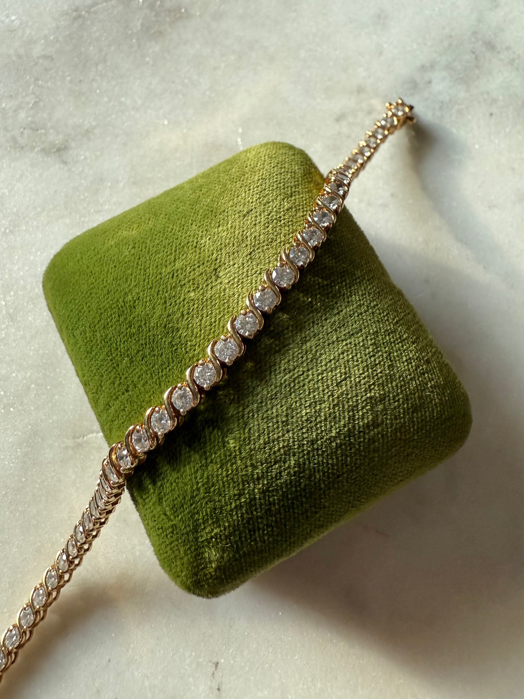 Gold Vermeil CZ Tennis Bracelet 7.75”