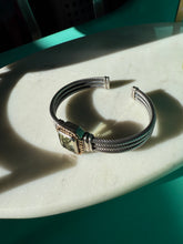 Load image into Gallery viewer, Yellow Spinel Sterling Silver &amp; 14k Gold Cable Cuff Bracelet 7”
