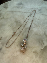 Load image into Gallery viewer, Vintage Purple Rose Sterling Silver Necklace 20”
