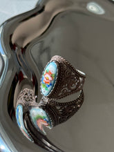 Load image into Gallery viewer, Russian Porcelain Painted Enamel Sterling Ring Size 5.75
