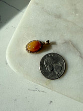 Load image into Gallery viewer, 14k Yellow Gold Fire Opal &amp; Diamond Halo Pendant
