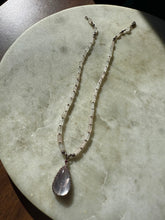 Load image into Gallery viewer, Rose Quartz Sterling Silver Necklace 17”
