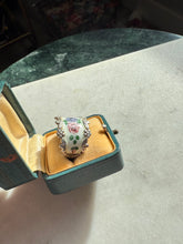 Load image into Gallery viewer, Floral Enamel Sterling Silver Ring Size 9.75
