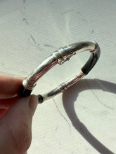 Load image into Gallery viewer, Milor Italy Sterling Silver Black Enamel Bangle Bracelet
