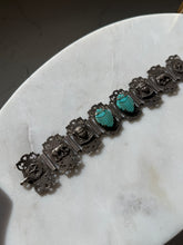 Load image into Gallery viewer, Egyptian Revival Silver Plate Scarab Beetle Bracelet
