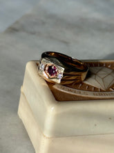 Load image into Gallery viewer, Ruby &amp; Diamond Solid 14k Yellow Gold Ring Size 8.5
