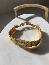 Load image into Gallery viewer, Wide Goldtone Panther Link White Face Watch 7”
