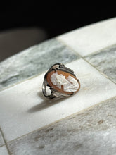 Load image into Gallery viewer, Antique Sterling Silver Cameo Shell Ring Size 5
