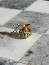 Load image into Gallery viewer, Vintage 14k Gold Turquoise Vial Charm
