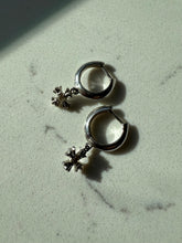 Load image into Gallery viewer, Sterling Cross Dangle Mini Hoops
