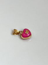 Load image into Gallery viewer, Italian Pink Enamel 14k Gold Heart
