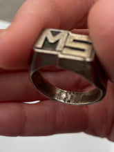 Load image into Gallery viewer, MS Initial Vintage Sterling Silver Ring
