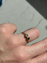 Load image into Gallery viewer, Diamond &amp; Emerald Bezel Set 14k Gold Ring
