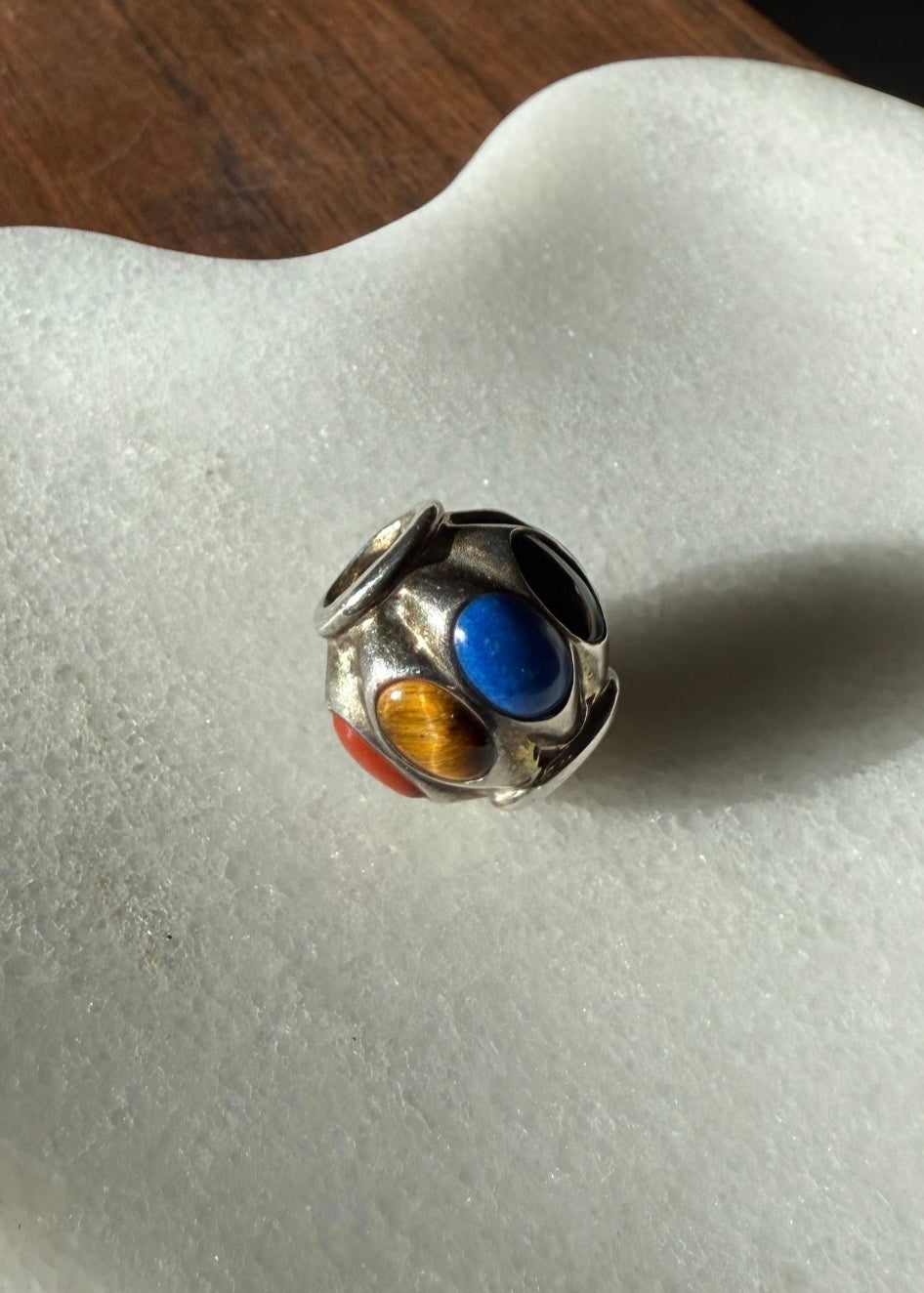 Multistone Sterling Silver Slider Spacer