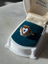 Load image into Gallery viewer, Vintage Enamel Heart Gold Ring Size 7
