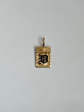 Load image into Gallery viewer, Black Enamel ‘D’ 14k Gold Pendant
