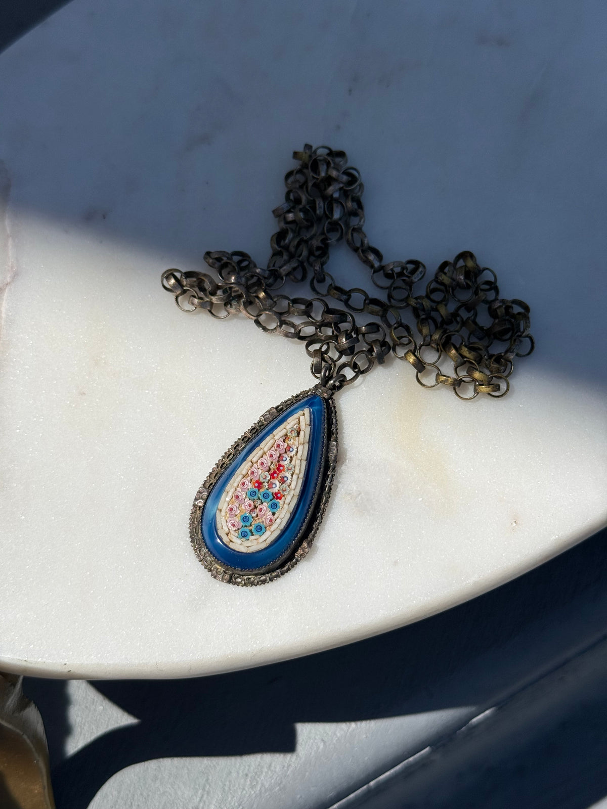 Vintage 1930s Floal Micromosaic Necklace