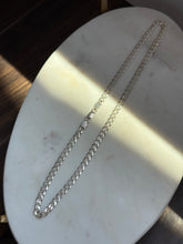 Load image into Gallery viewer, Italian Vintage Solid Sterling Silver Curb Chain 20”
