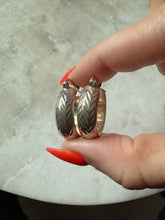 Load image into Gallery viewer, Milor Etched Sterling Silver Hoops
