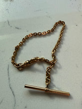 Load image into Gallery viewer, Vintage 1/20 12k Gold Filled T-Bar Bracelet 7.75”
