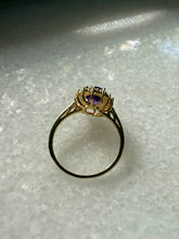 Load image into Gallery viewer, Purple Spinel &amp; CZ Gold Vermeil Ring Size 9.25
